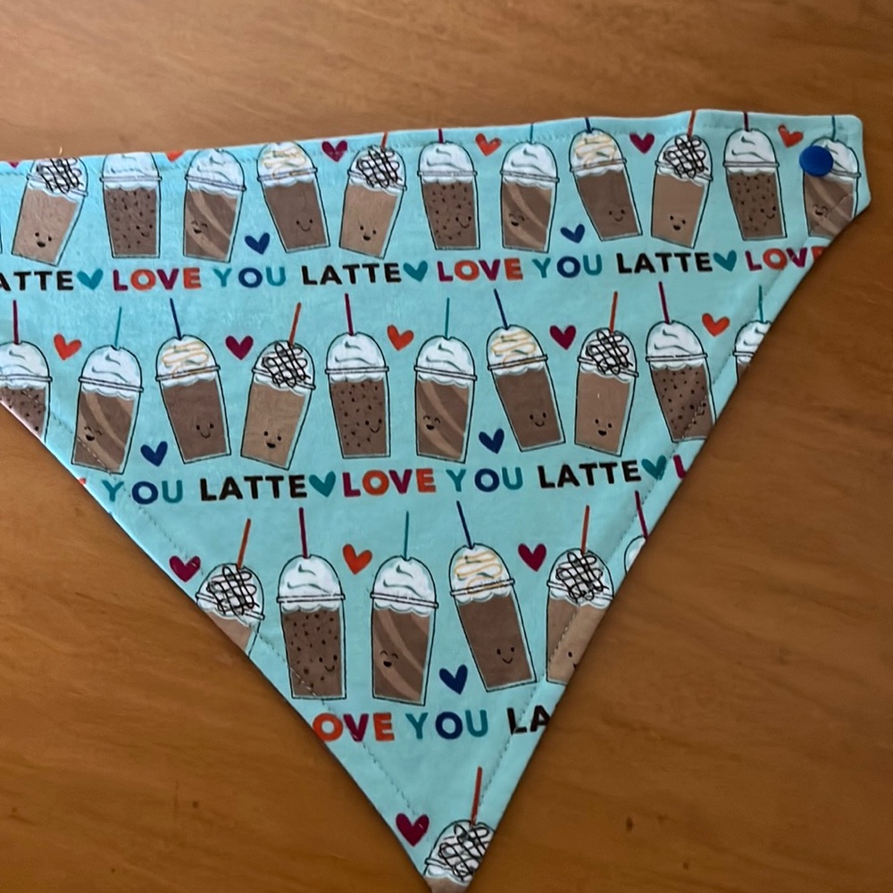 Love you latte baby bandana bib